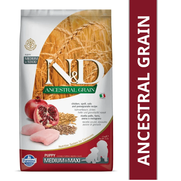 Farmina N&D Ancestral Grain Chicken & Pomegranate Dry Food - Puppy Medium/Maxi