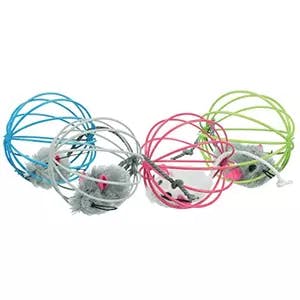 Trixie Mouse in a Wire Ball Dia 6 cm Various Colours