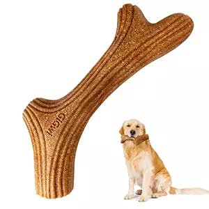 GiGwi Wooden Antler with Natural Wood Dog Toy