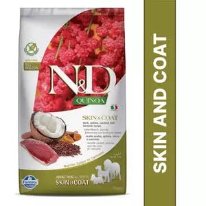 Farmina N&D Quinoa Skin & Coat Grain Free Duck Coconut & Turmeric Adult Dog Dry Food