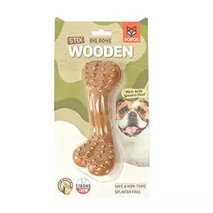Fofos Woodplay Brush Bone Dog Chew Toy