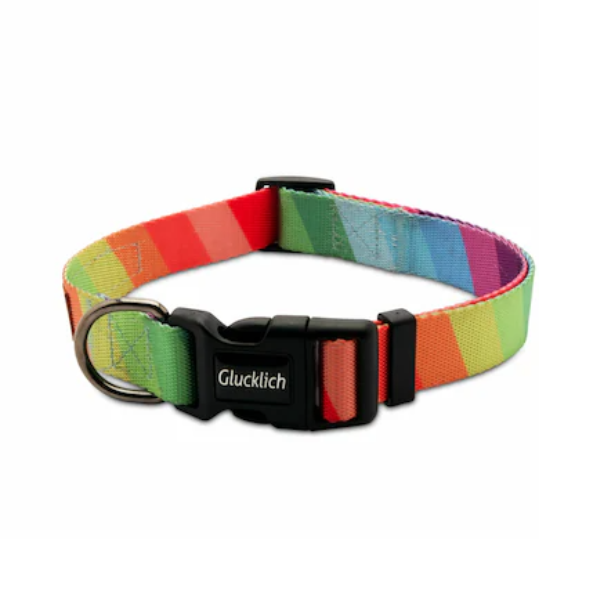 Glucklich Printed Dog Collar  -  Rainbow