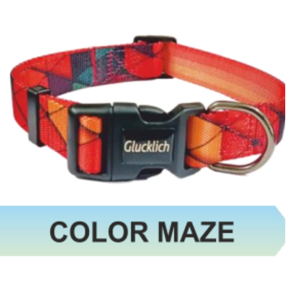 Glucklich Printed Dog Collar  -  Colour Maze