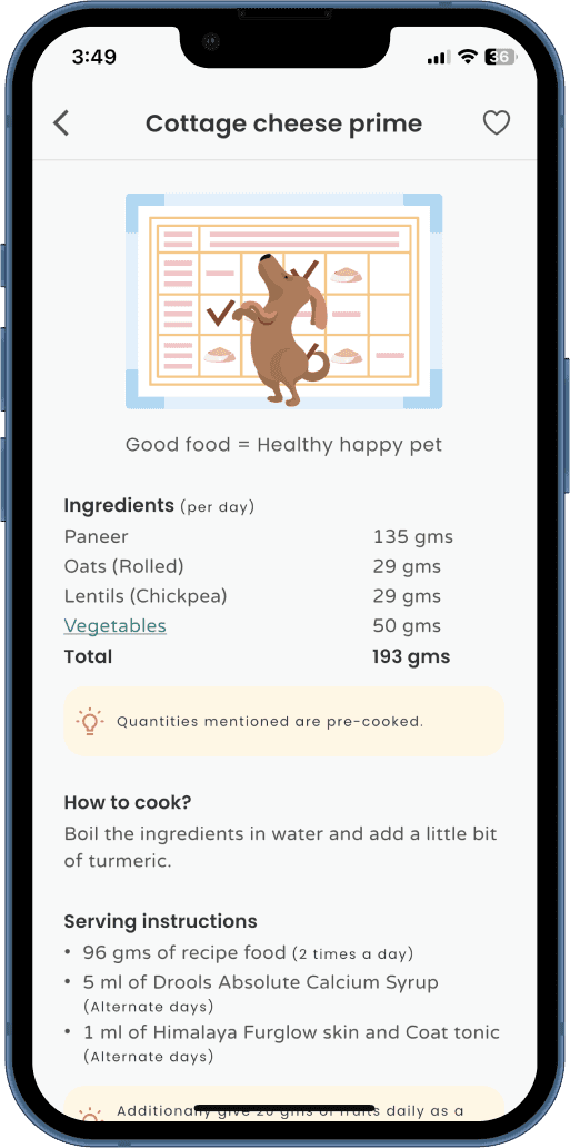 Get intructions, ingredients and nutrtional values for every recipe in Kuddle Nutrition Planner