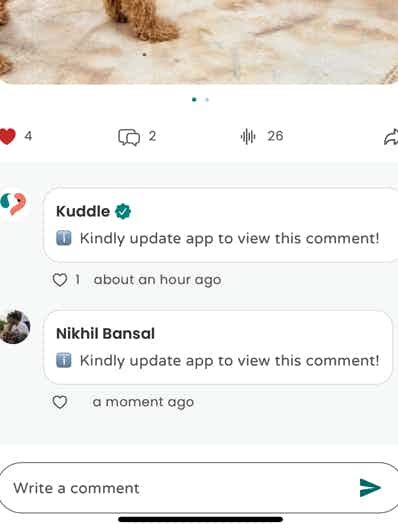 Hey Kuddle team, Seeing these app update notification message every time someone comments on the picture since yesterday but, I really do not see any update on the iOS App Store. Any ETA on this one?