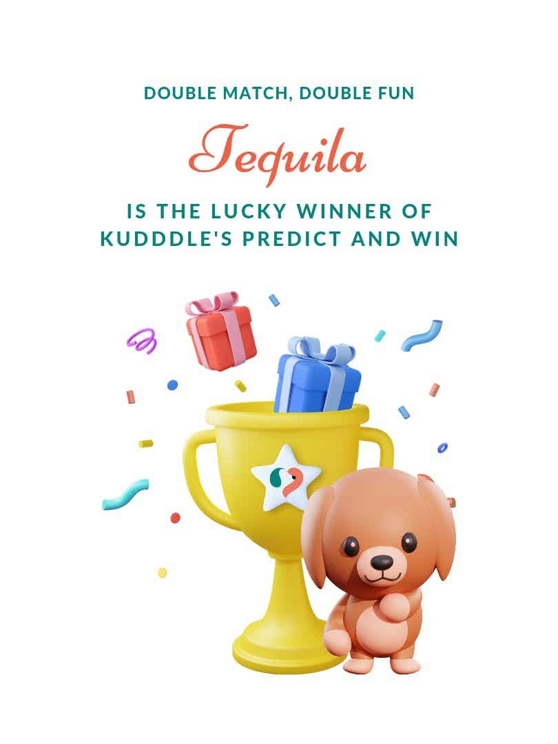 Thank you Kuddle for the beautiful congratulatory message for Tequila. 

#Kuddle's Predict and Win Double Match, Double Fun🏆