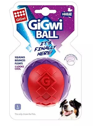 GiGwi Squeaker Transparent Red/Purple Ball Dog Toy