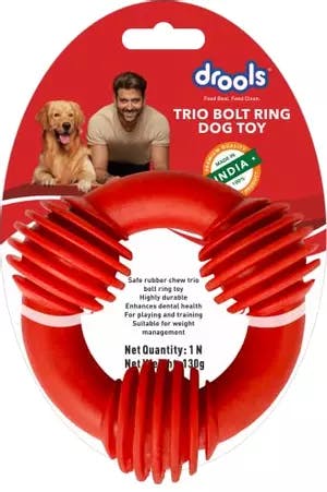 Drools Non-Toxic Rubber Trio Bolt Ring Dog Toy