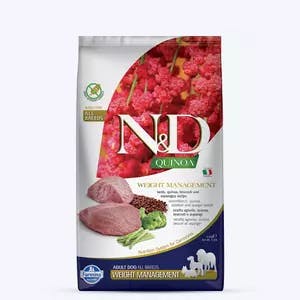 Farmina N&D Quinoa Weight Management Grain Free Lamb, Broccoli & Asparagus Adult Dog Dry Food