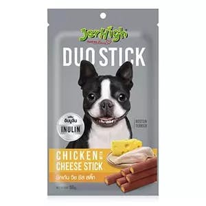 JerHigh Duo Stick Dog Treat - Chicken with Cheese Stick
