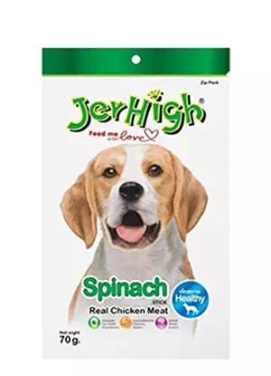 JerHigh Spinach Stick Dog Treat with Chicken